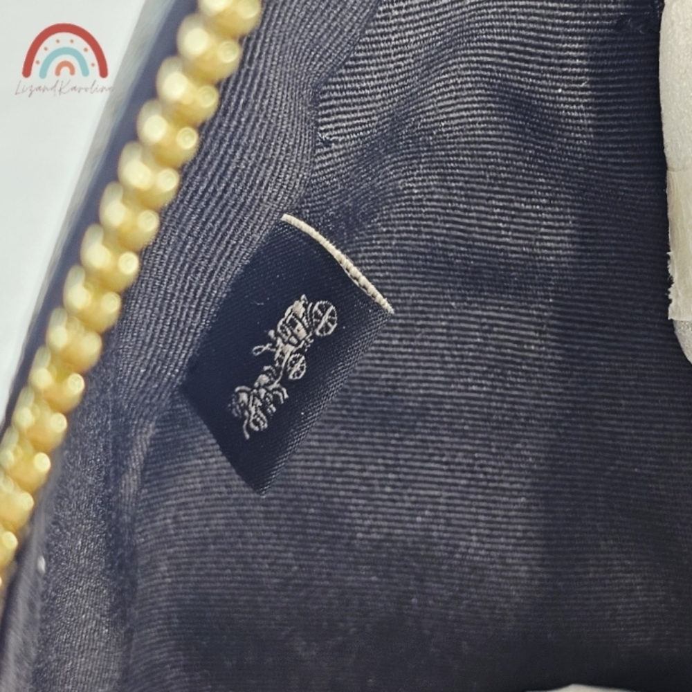 New! Coach Large Court Backpack in Signature Canvas Leather Gold Brown Black - Picture 15 of 16